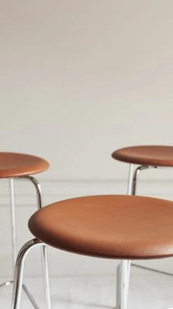 Fritz Hansen High Dot Stool -Furniture & Decoration Shop 14037 HighDot Wildleather Walnut