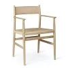 Arv Dining Chair -Furniture & Decoration Shop ArvChairWithArmrest WhiteOak WeavedBackrest WeavedSeat frontside