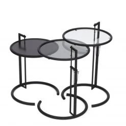 E 1027 Adjustable Table -Furniture & Decoration Shop ClassiCon adjustable table e 1027 black glass clear smoked metal
