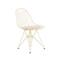 Herman Miller X HAY Eames Wire Chair With Upholstered Seat In Powder Yellow