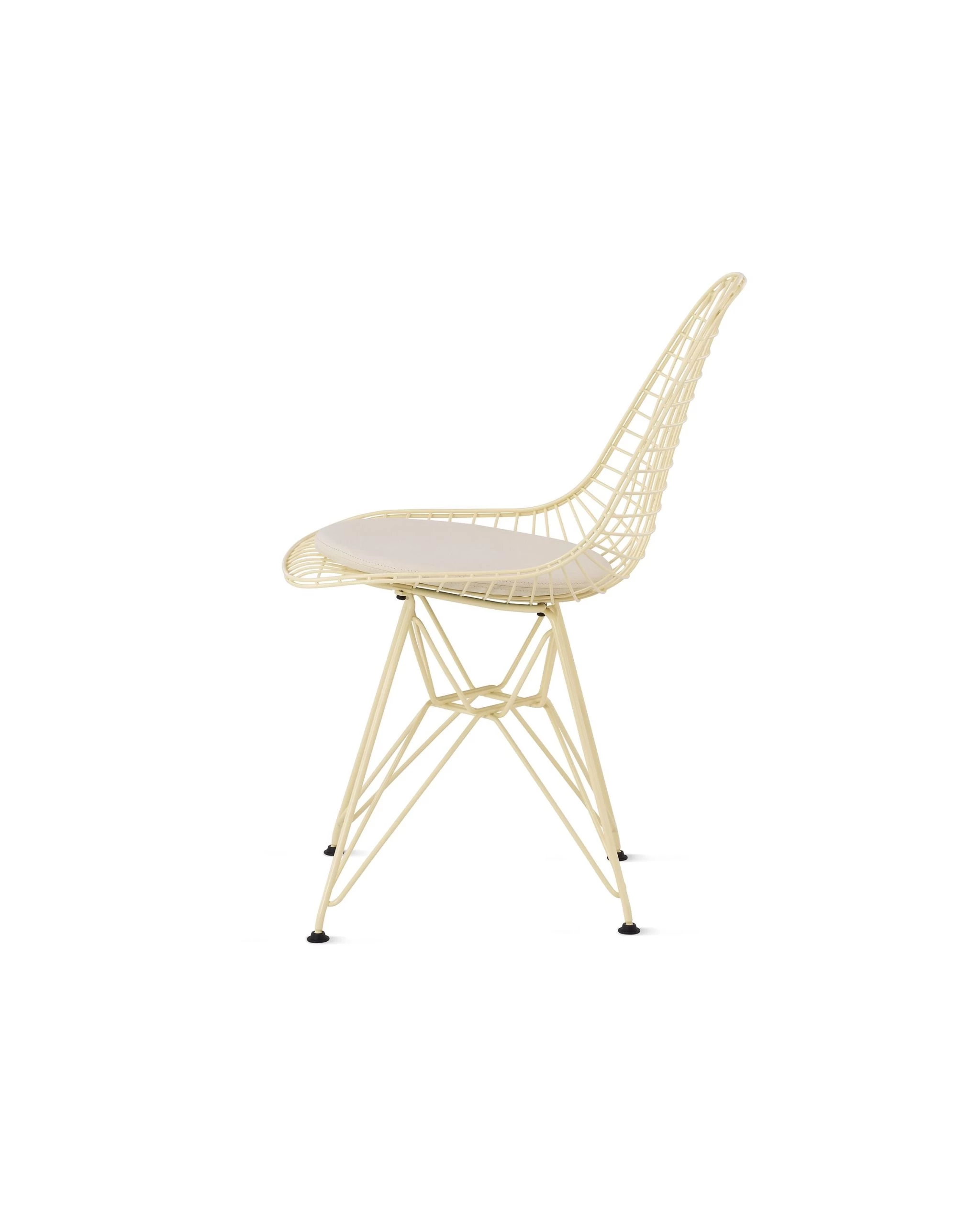 Herman Miller X HAY Eames Wire Chair With Upholstered Seat In Powder Yellow 6 Herman Miller X HAY Eames Wire Chair With Upholstered Seat In Powder Yellow - Image 4