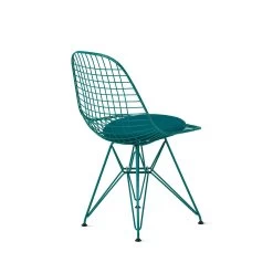 Herman Miller X HAY Eames Wire Chair With Upholstered Seat In Mint Green -Furniture & Decoration Shop G HM EWC 32604