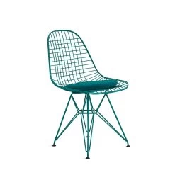 Herman Miller X HAY Eames Wire Chair With Upholstered Seat In Mint Green
