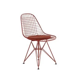 Herman Miller X HAY Eames Wire Chair With Upholstered Seat In Iron Red