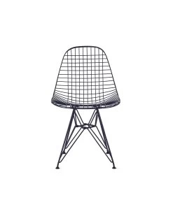 Herman Miller X HAY Eames Wire Chair With Upholstered Seat In Black Blue -Furniture & Decoration Shop G HM EWC 32645