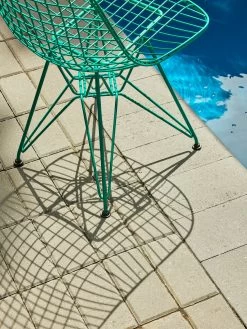 Herman Miller X HAY Eames Wire Chair With Upholstered Seat In Mint Green -Furniture & Decoration Shop HM EWC 1325