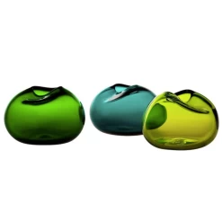 Caillou Pebble Vase Set In Green