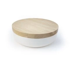 Pottery Bowl In Ceramic With Oak Lid -Furniture & Decoration Shop vessel11