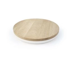 Pottery Bowl In Ceramic With Oak Lid -Furniture & Decoration Shop vessel15