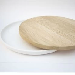 Pottery Bowl In Ceramic With Oak Lid -Furniture & Decoration Shop vessel16