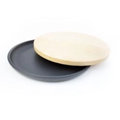 Pottery Bowl In Ceramic With Oak Lid -Furniture & Decoration Shop vessel18