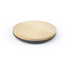 Pottery Bowl In Ceramic With Oak Lid -Furniture & Decoration Shop vessel8